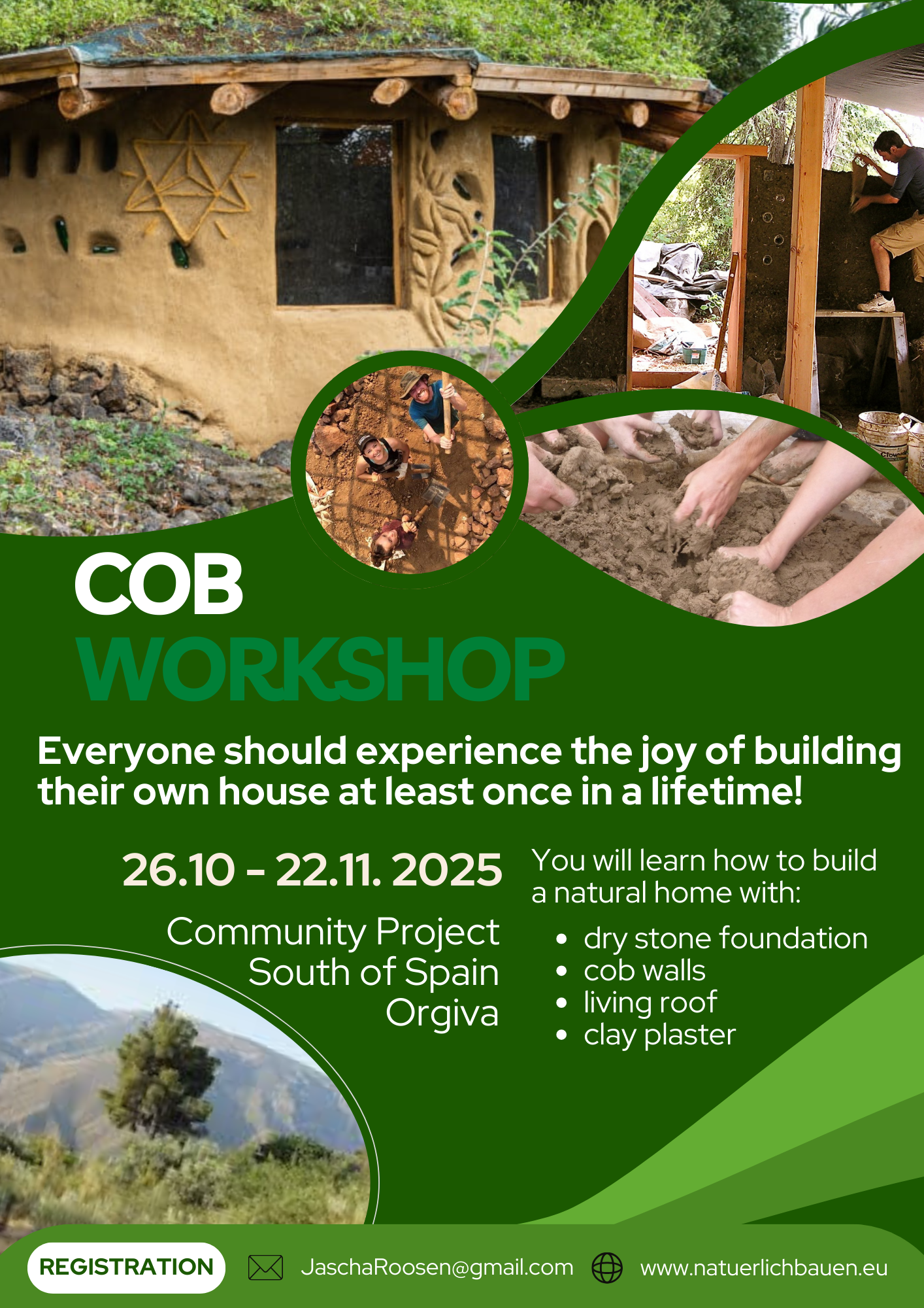 event - Lehmbau Workshop in Spanien - Lerne dein eigenes Haus zu bauen 