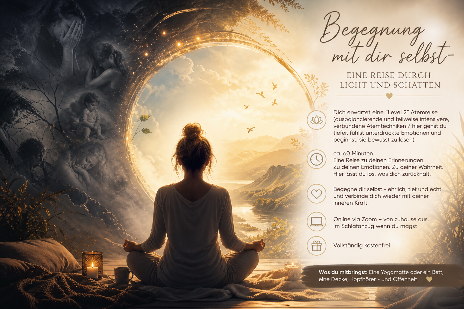 events: Kostenlose Online Atemreise / Breathwork Session "Begegnung mit dir selbst - Eine Reise durch Licht und Schatten"