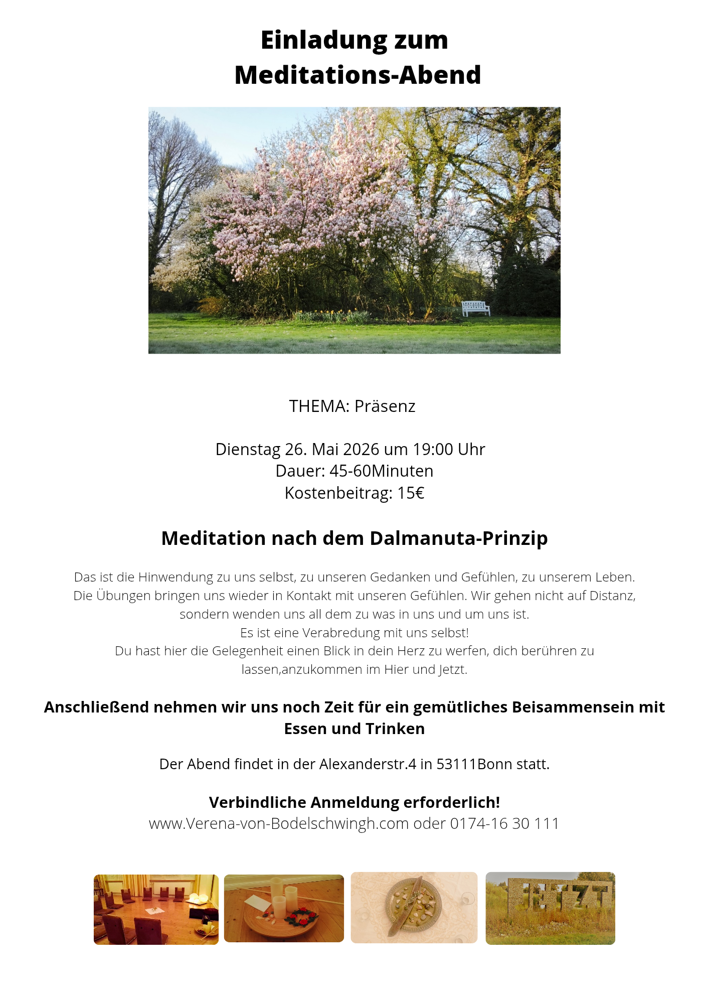 event - Flyer MediAbend  - Meditationsabend nach Dalmanuta 