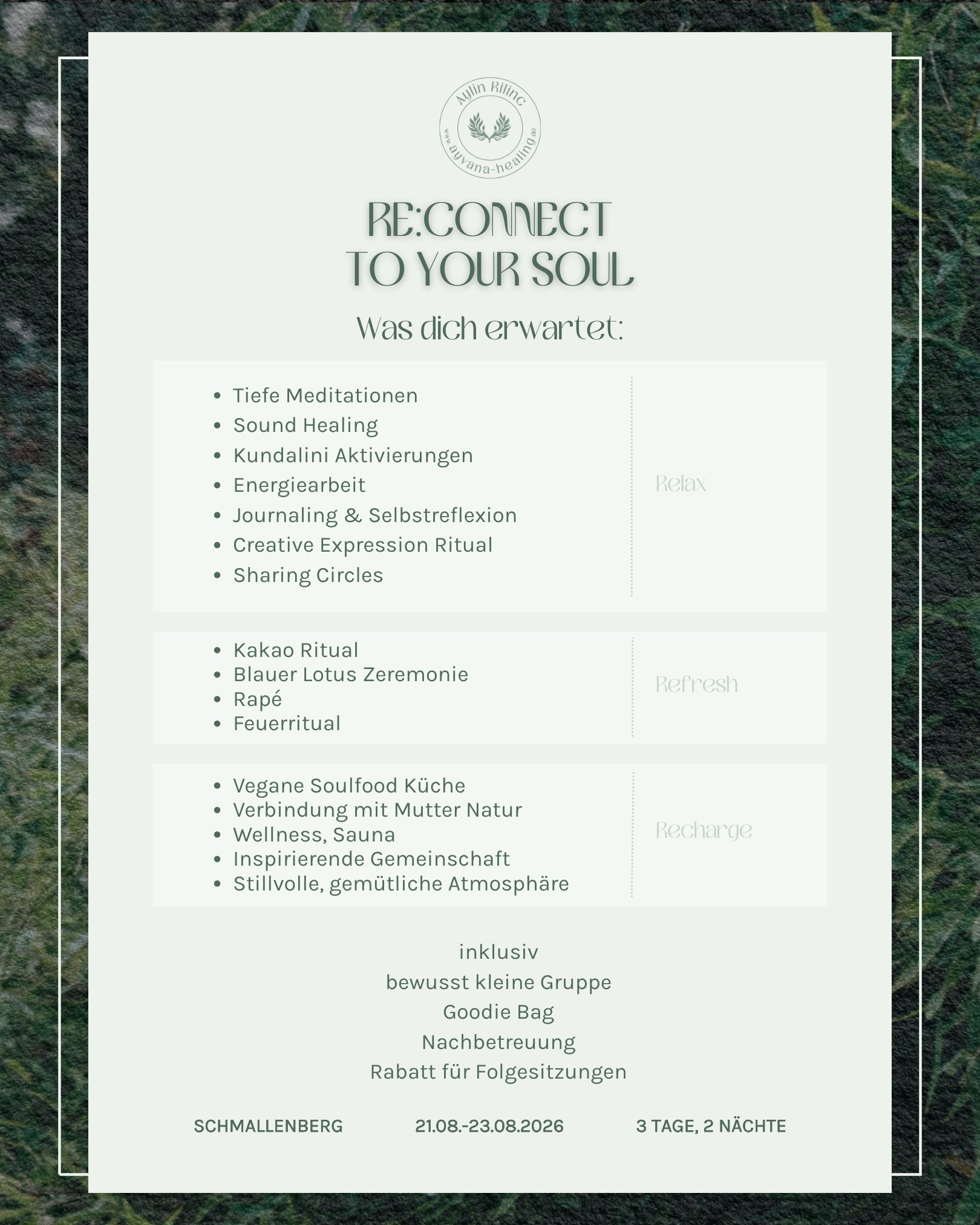event: RE:Connect to your Soul - Ayvana Healing Retreat