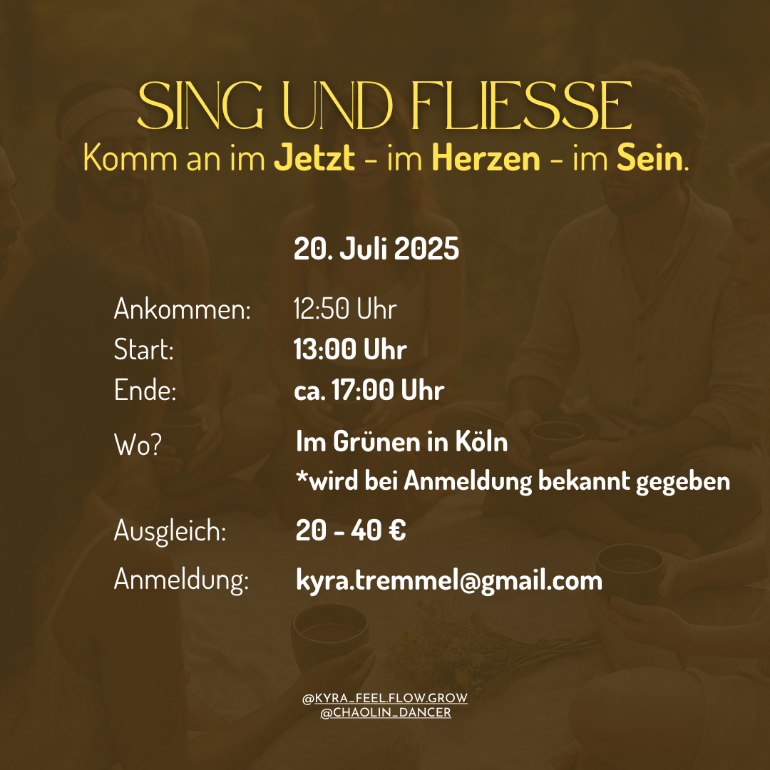 event: Feeling the call? Hier sind die Soft Facts - BE THE FLOW – ZURÜCK ZU DIR