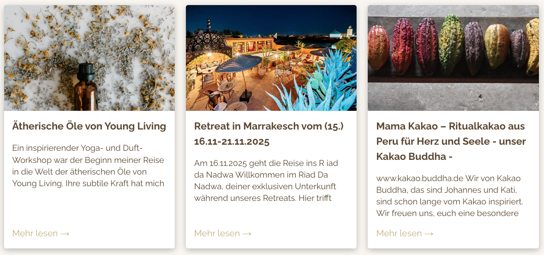 events - Art des Veranstaltungsorts: Yoga-Studio - Bonn - Ätherische Öle von Young Living, Kakaozeremonien und Retreats - Yoga Liebe Köln - Yoga und Pilates
