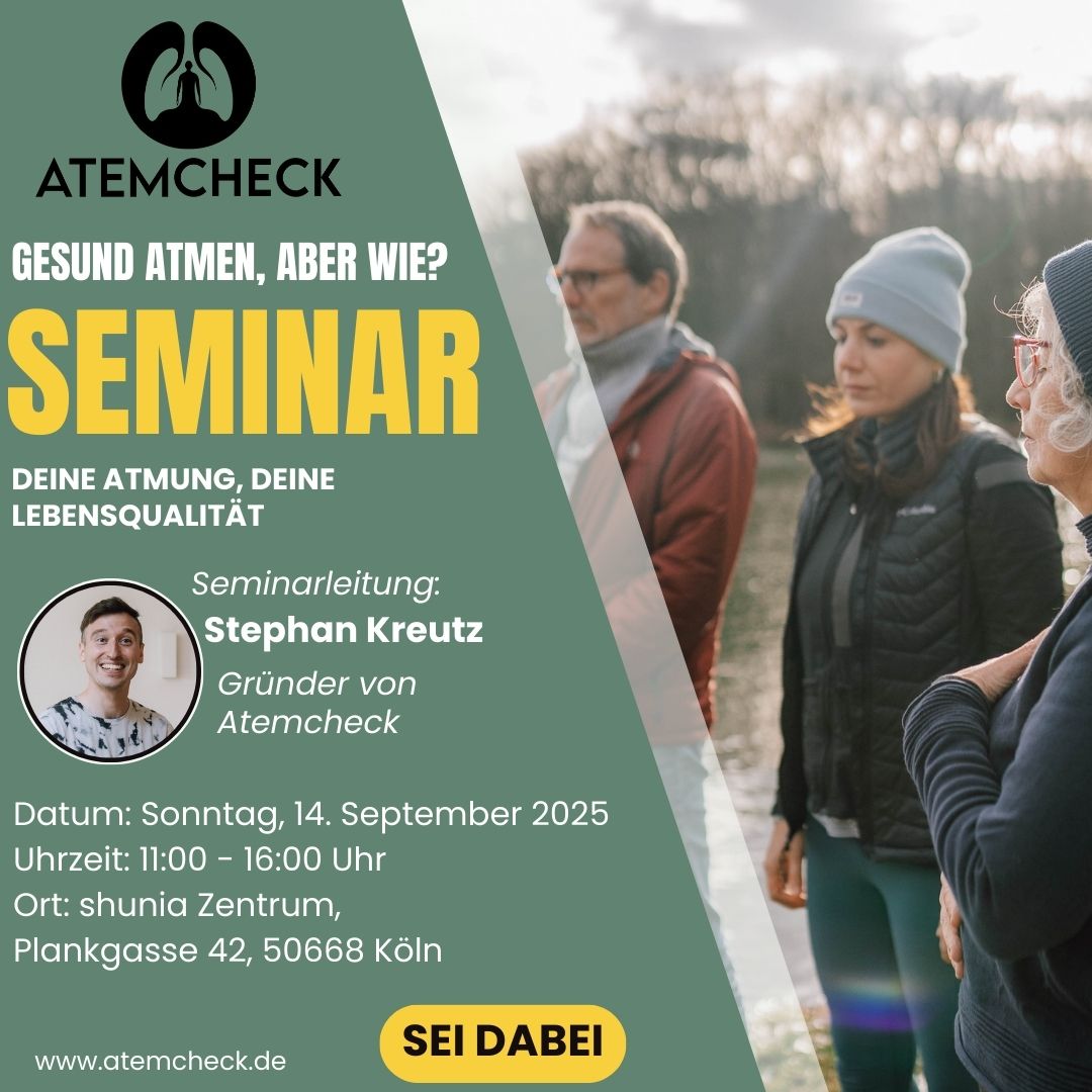 event: Atemcheck Seminar Stephan Kreutz - Deine Atmung, deine Lebensqualität. - Gesund atmen, wie geht das?