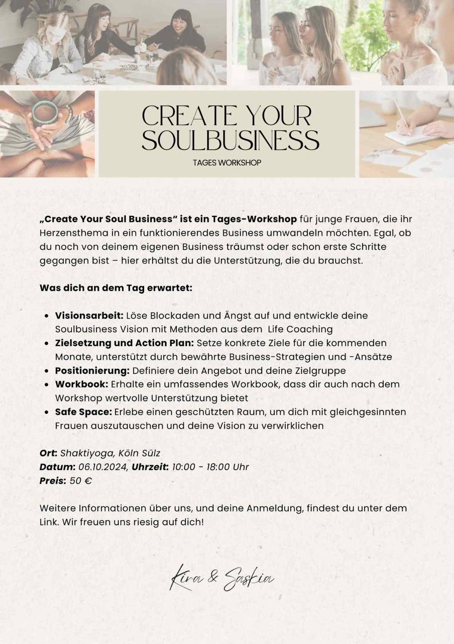 event: Create your Soulbusiness - Tagesworkshop