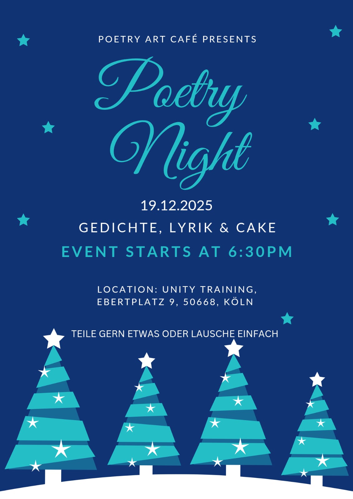 events - Kategorie: Gemeinschaft / Netzwerk / Kreis - Köln Dellbrück - Poetry Night by Poetry Art Cafe