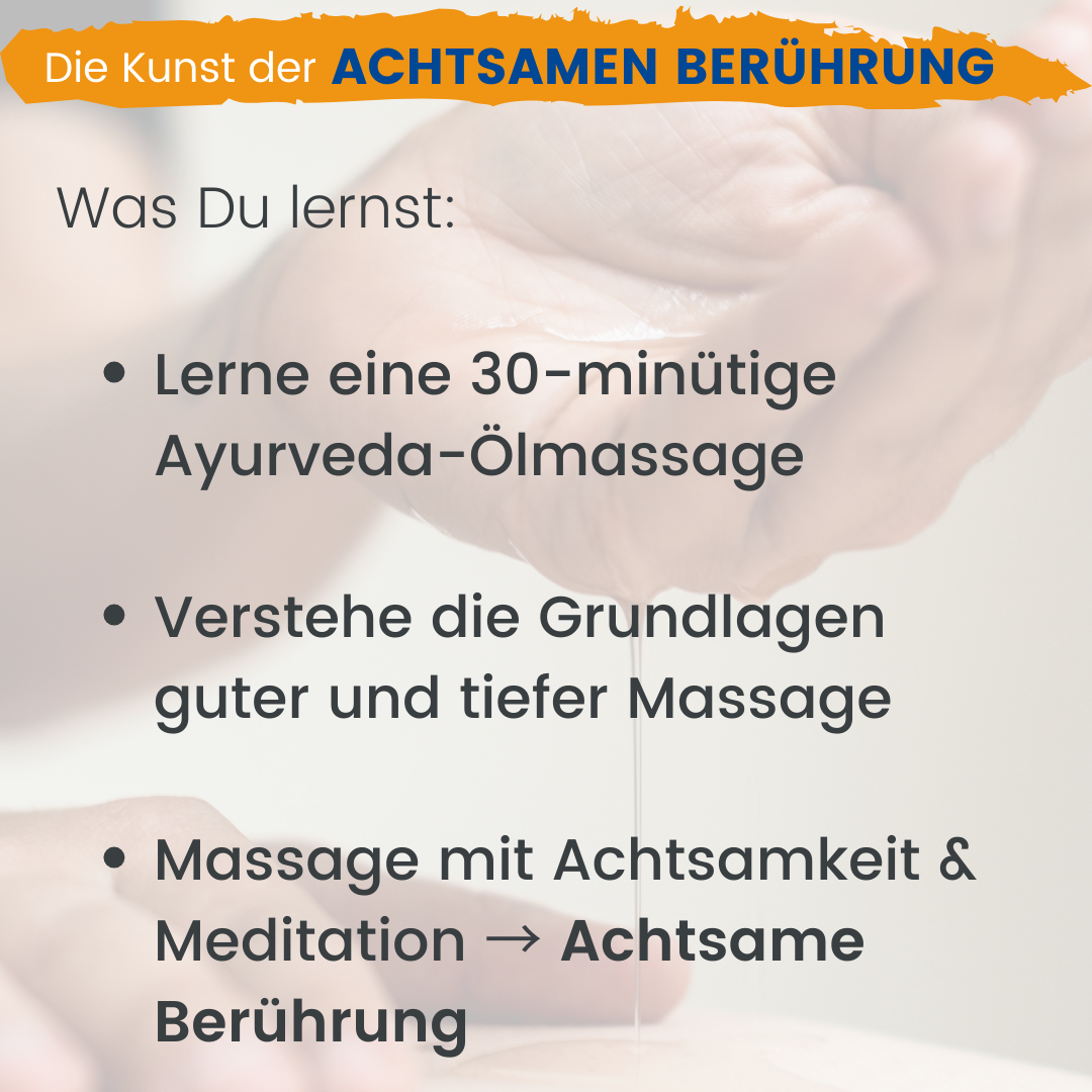 events - Kategorie: Zeremonie / Ritual - Wuppertal - Lerne eine 30 minütige Ayurveda-Ölmassage - Die Kunst der achtsamen Berührung. Ein Ayurveda-Massage-Workshop