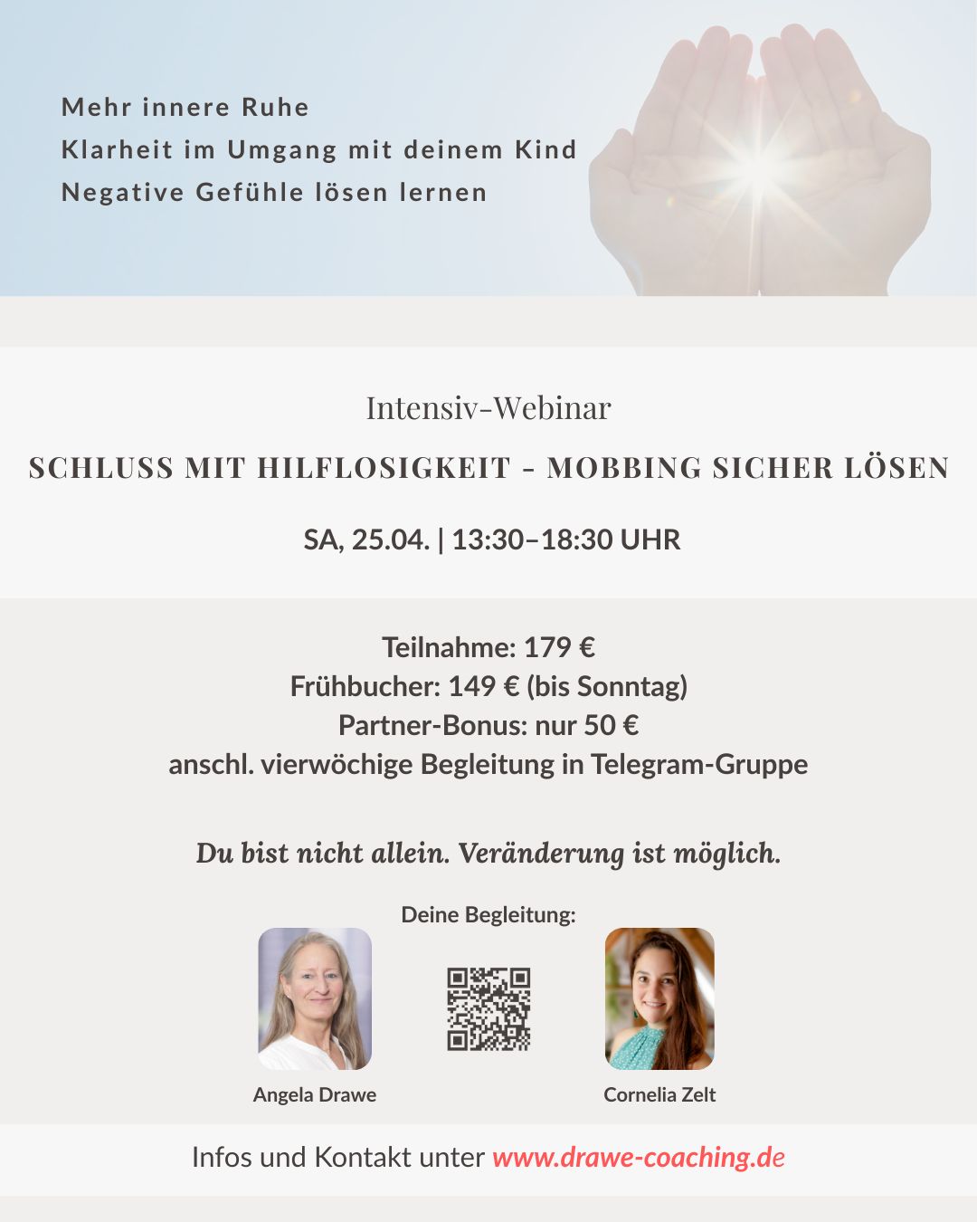 events - Kategorie: Gespräch / Austausch - Webinar Schluss mit Hilflosigkeit - Mobbing sicher lösen