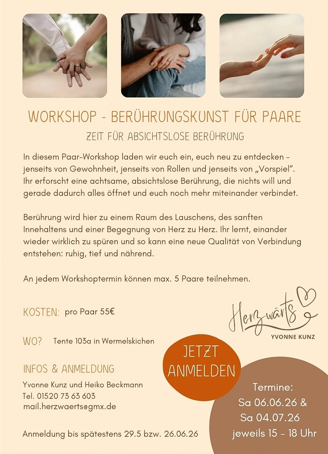 events - Wermelskirchen - Berührungskunst für Paare - Zeit für absichtslose Berührung 