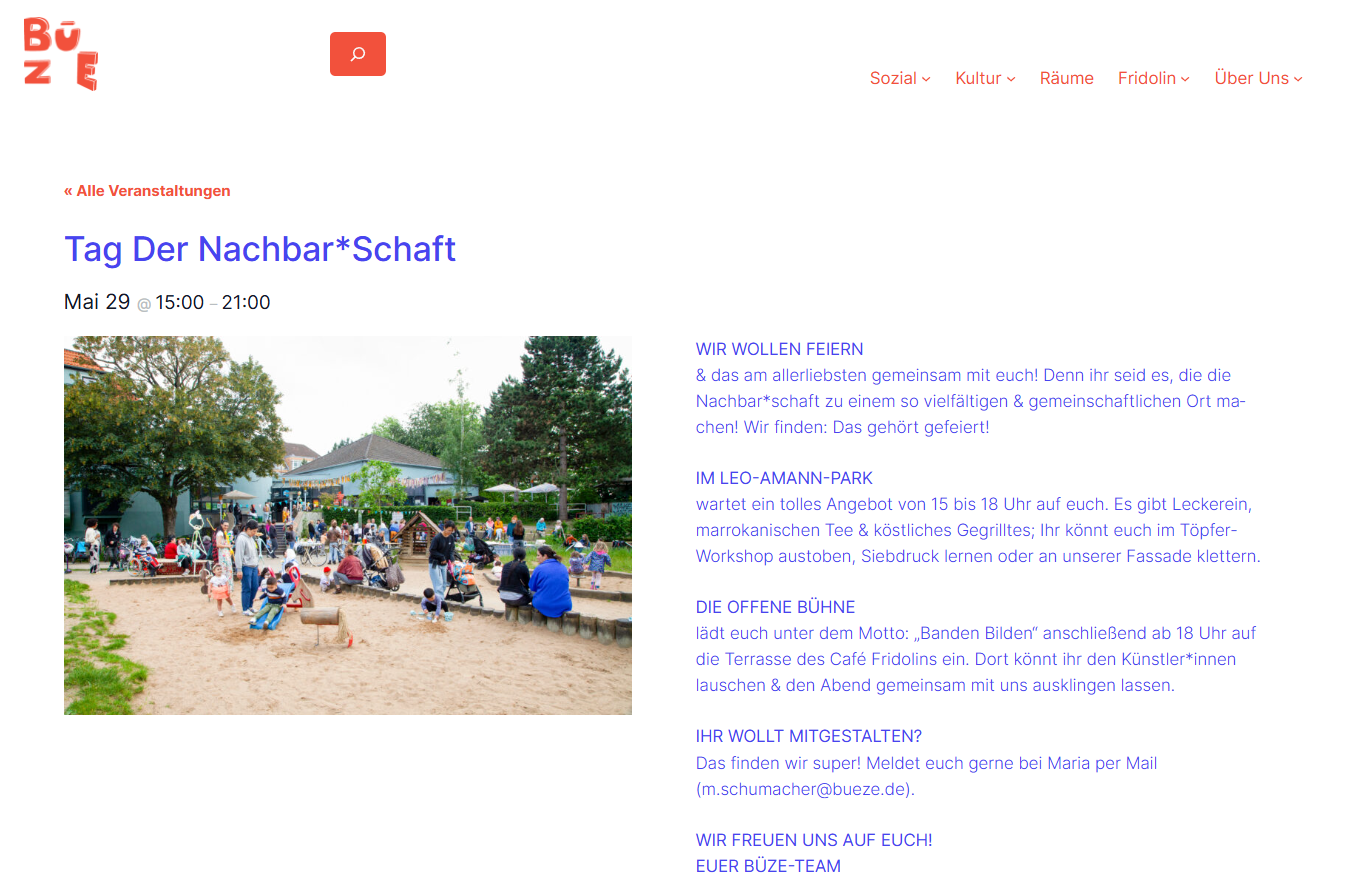 events - Ratingen Hösel - Feier zum Tag der Nachbarschaft in Büze Ehrenfeld