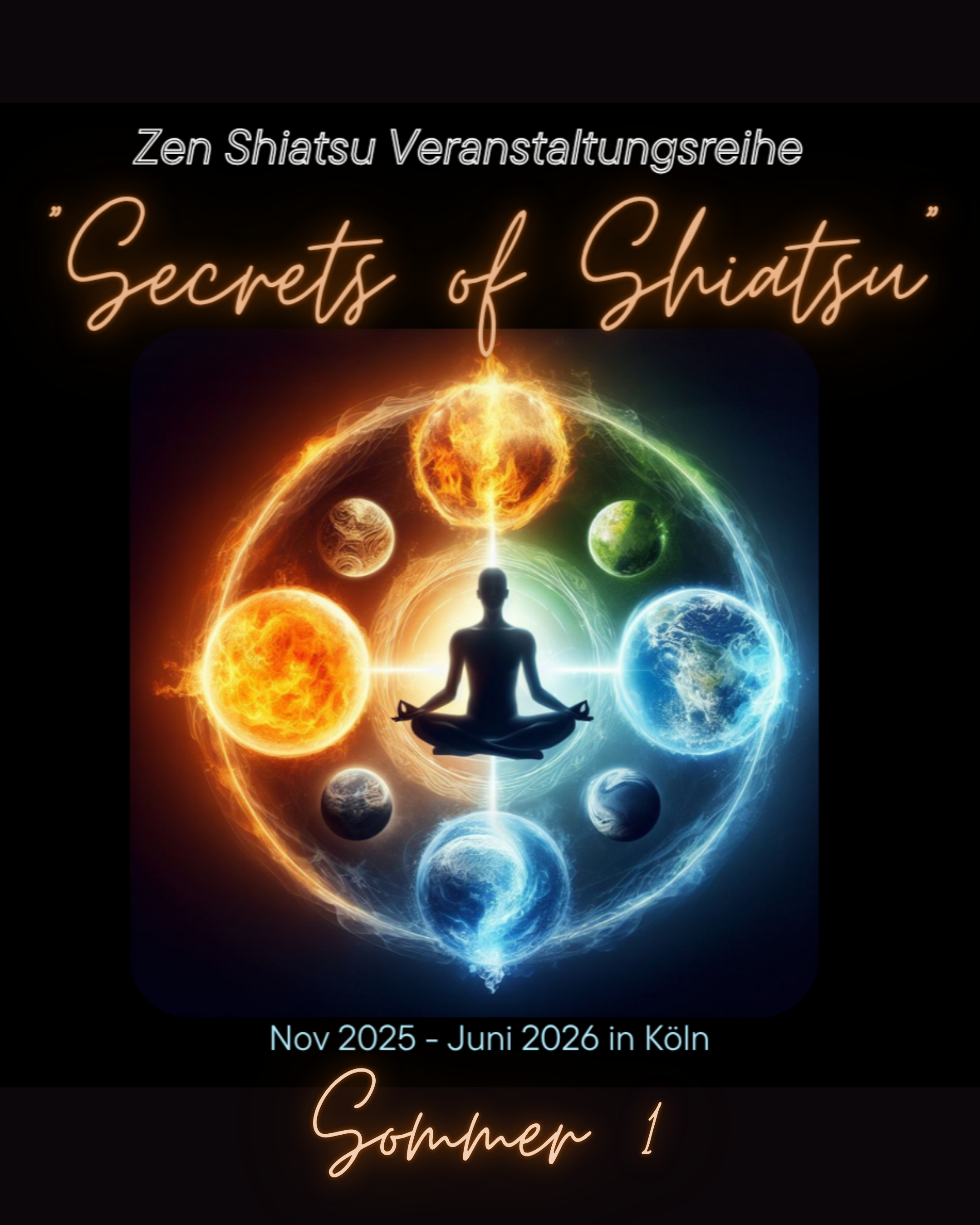event: Secrets of Shiatsu - Workshop-Reihe Sommer: Feuer & Erde Element! 