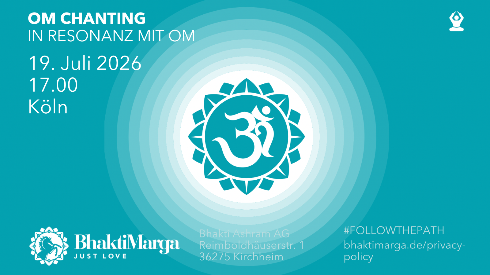 events - Kategorie: Atmung - Wermelskirchen - OM Chanting, im  Resonanz mit OM 
Köln, 19. Juli 2026 - OM Chanting 